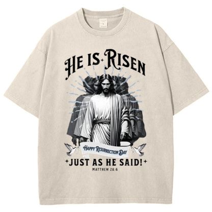 He Is Risen Snowflake Vintage Washed T-Shirt