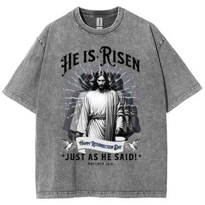 He Is Risen Snowflake Vintage Washed T-Shirt