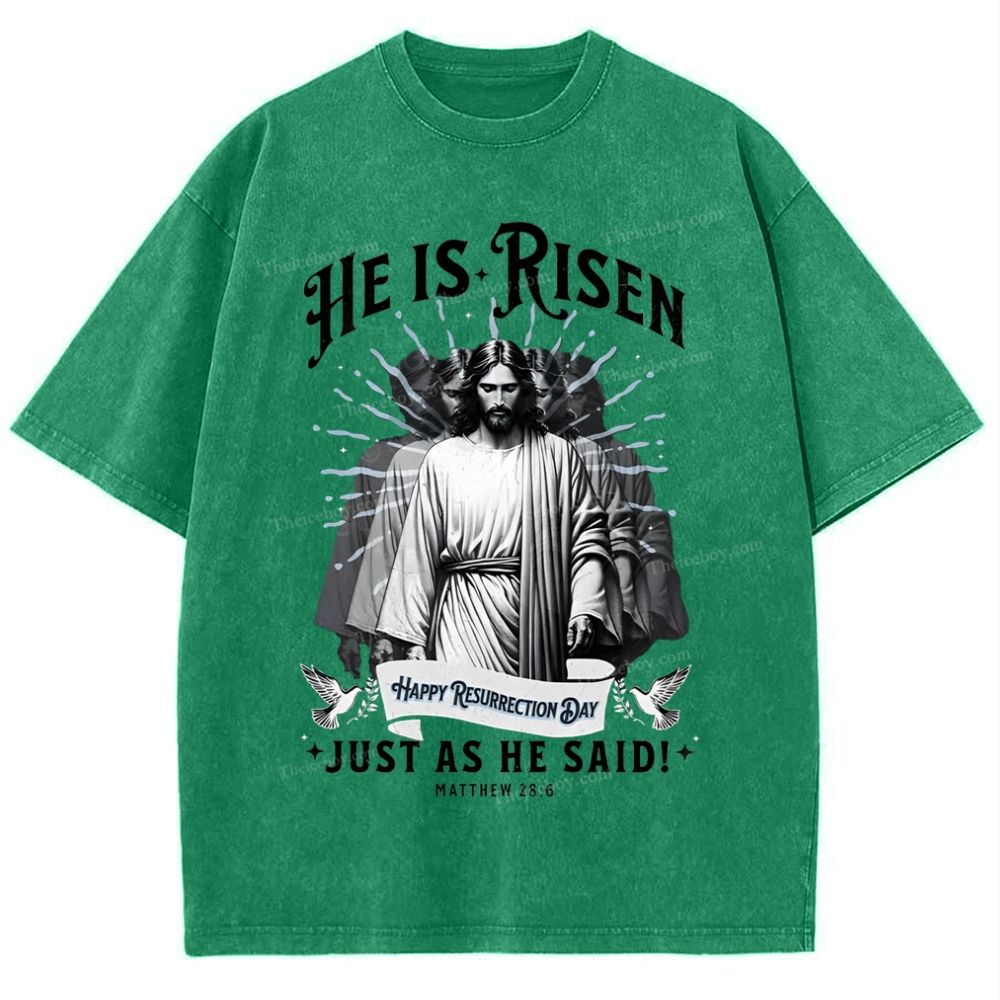 He Is Risen Snowflake Vintage Washed T-Shirt