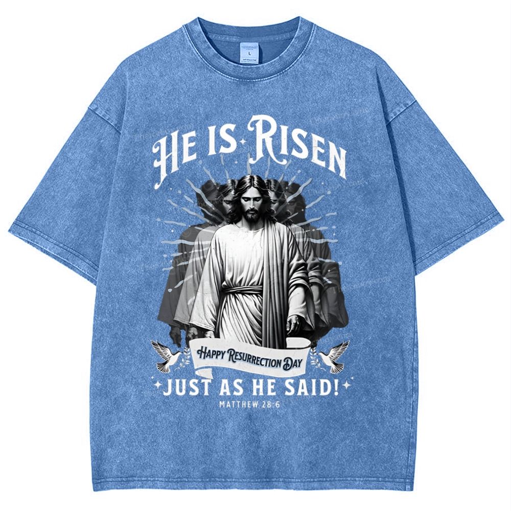 He Is Risen Snowflake Vintage Washed T-Shirt
