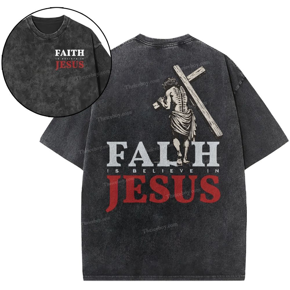 Faith Jesus Snowflake Vintage Washed T-Shirt