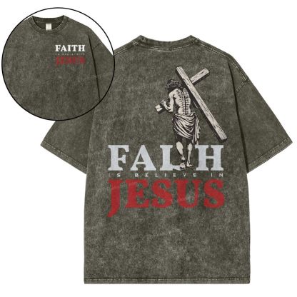 Faith Jesus Snowflake Vintage Washed T-Shirt