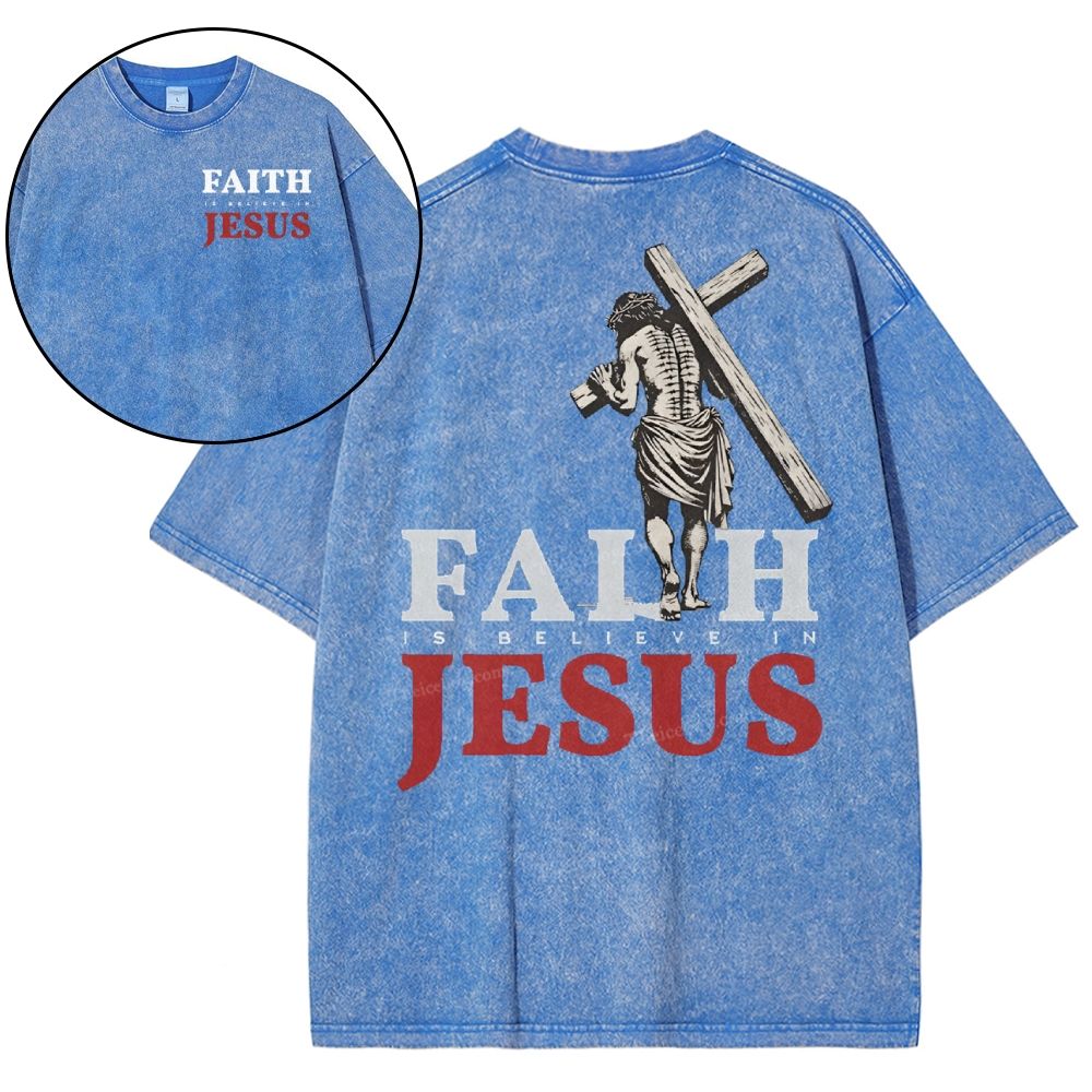 Faith Jesus Snowflake Vintage Washed T-Shirt