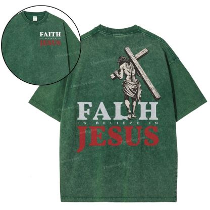 Faith Jesus Snowflake Vintage Washed T-Shirt