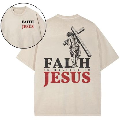 Faith Jesus Snowflake Vintage Washed T-Shirt