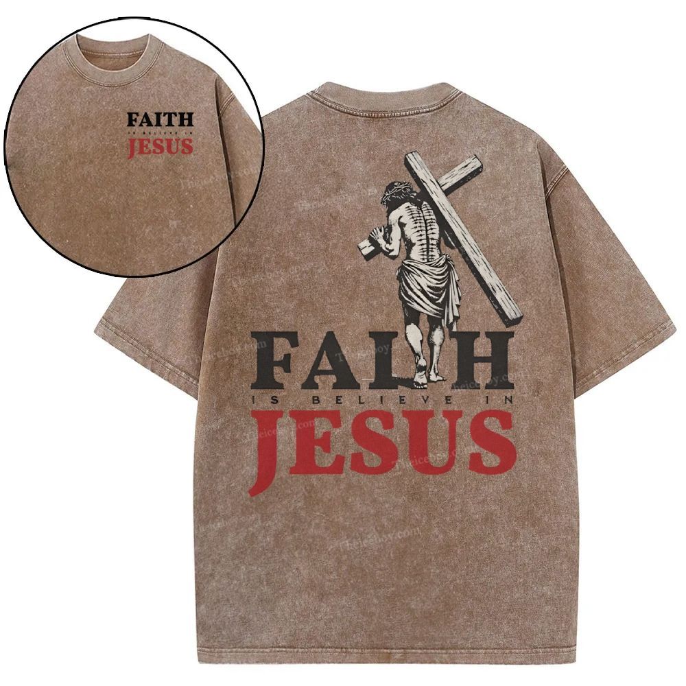 Faith Jesus Snowflake Vintage Washed T-Shirt
