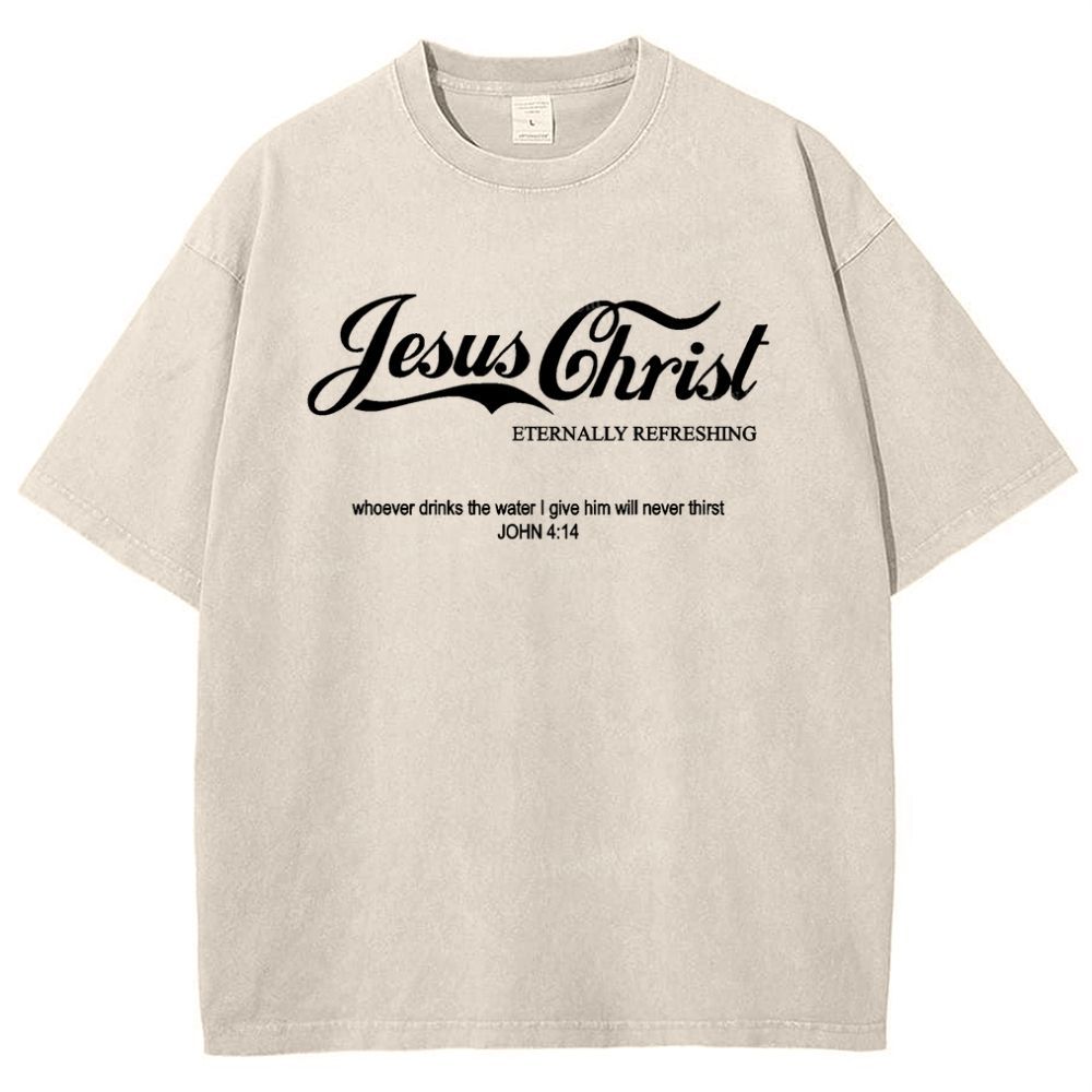 Jesus Christ Eternally Refreshing Snowflake Vintage Washed T-Shirt