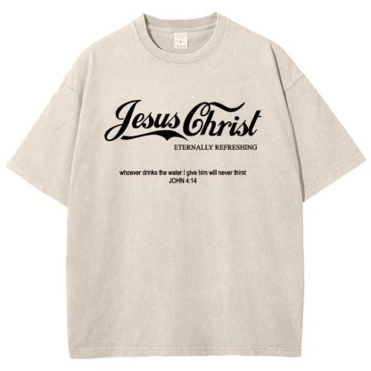 Jesus Christ Eternally Refreshing Snowflake Vintage Washed T-Shirt