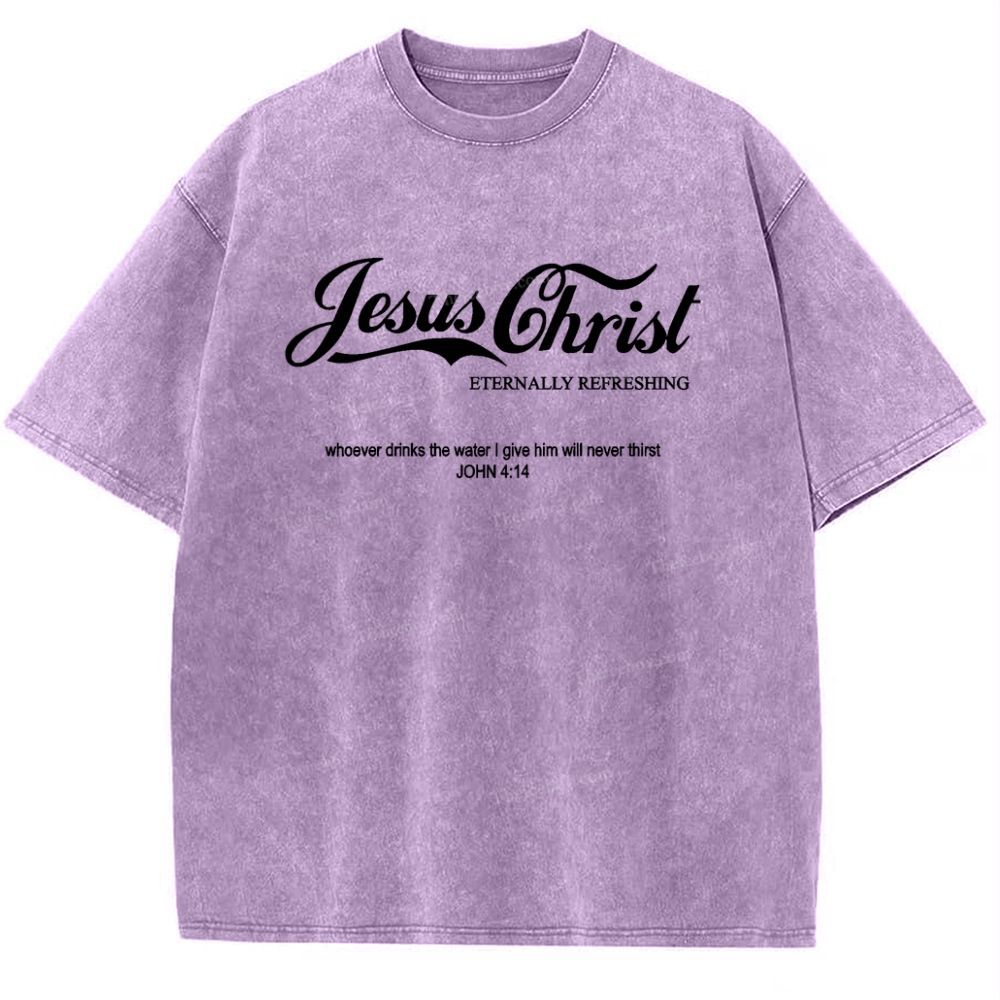 Jesus Christ Eternally Refreshing Snowflake Vintage Washed T-Shirt