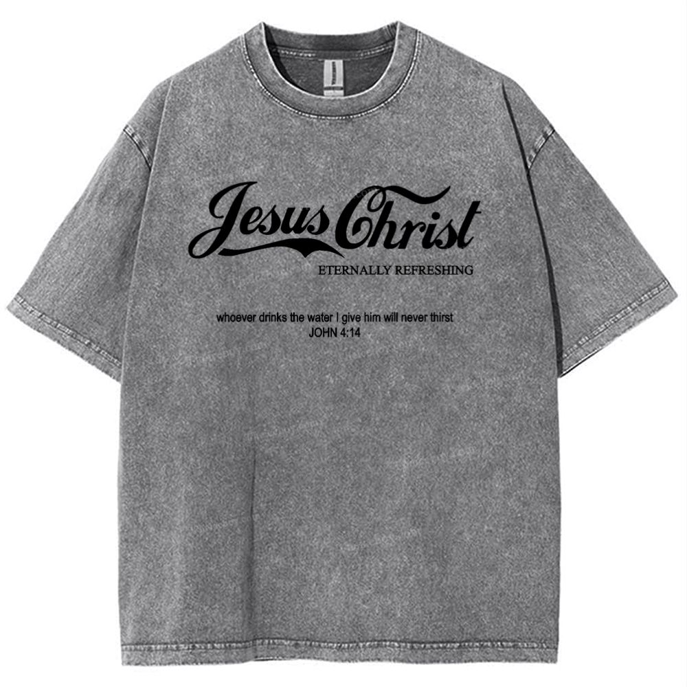 Jesus Christ Eternally Refreshing Snowflake Vintage Washed T-Shirt