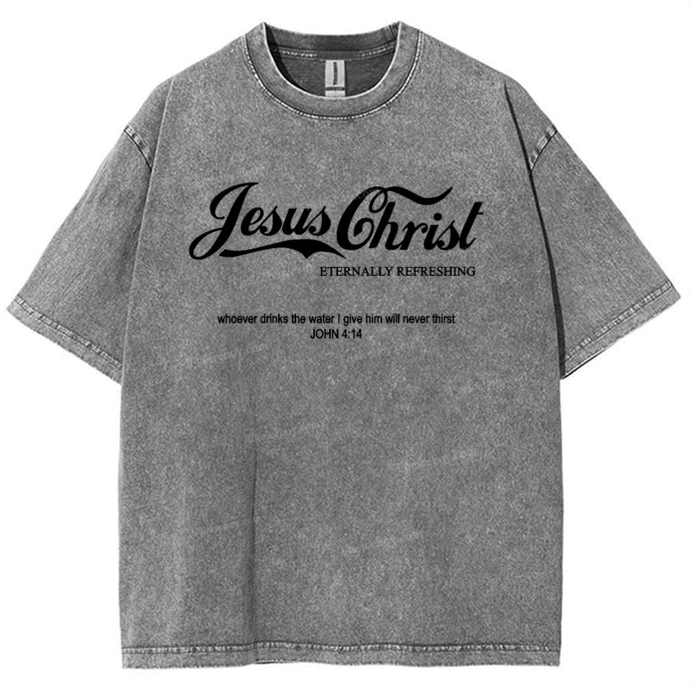 Jesus Christ Eternally Refreshing Snowflake Vintage Washed T-Shirt