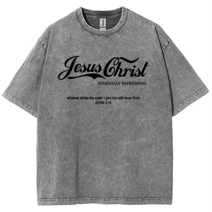 Jesus Christ Eternally Refreshing Snowflake Vintage Washed T-Shirt