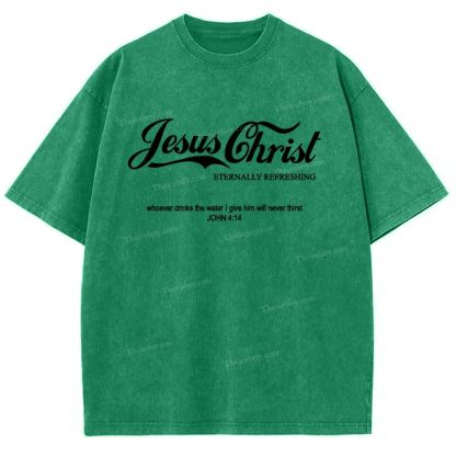 Jesus Christ Eternally Refreshing Snowflake Vintage Washed T-Shirt