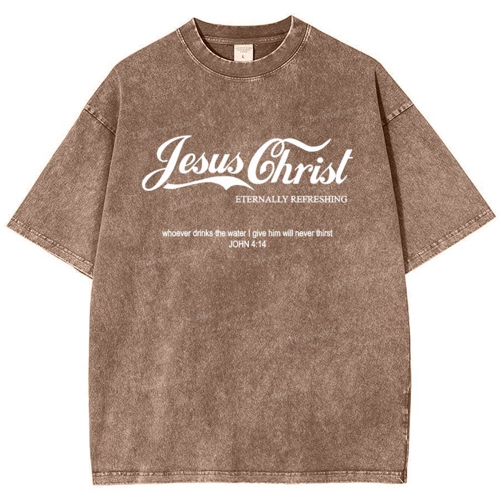 Jesus Christ Eternally Refreshing Snowflake Vintage Washed T-Shirt