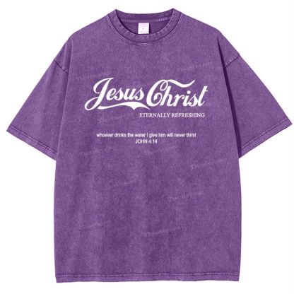 Jesus Christ Eternally Refreshing Snowflake Vintage Washed T-Shirt