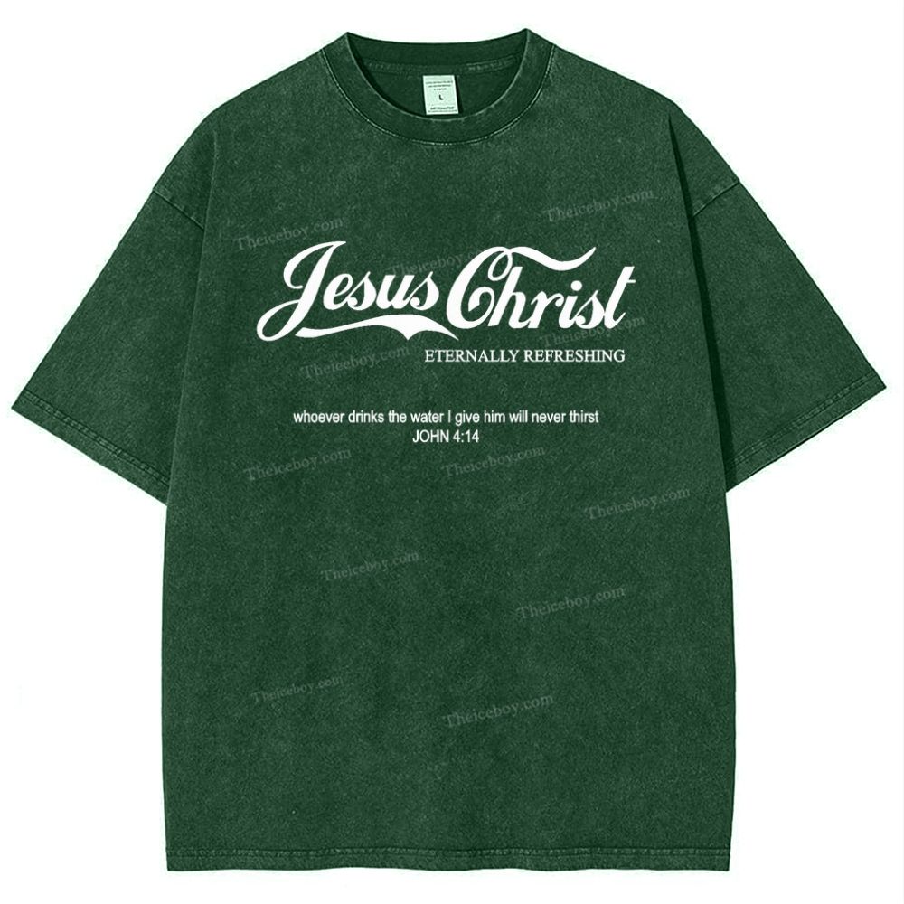 Jesus Christ Eternally Refreshing Snowflake Vintage Washed T-Shirt