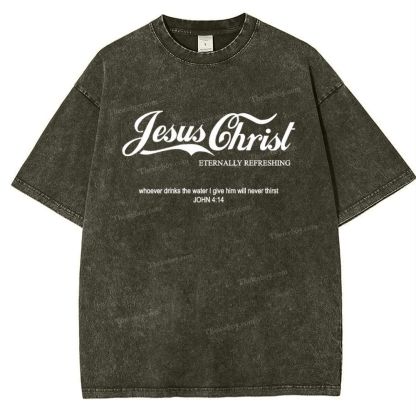 Jesus Christ Eternally Refreshing Snowflake Vintage Washed T-Shirt
