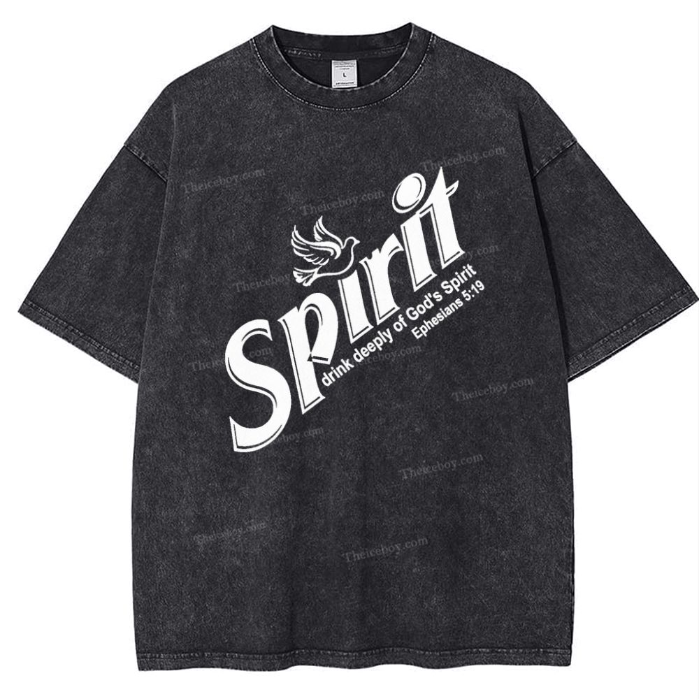 Spirit Drink Deeply Of Gods Snowflake Vintage Washed T-Shirt