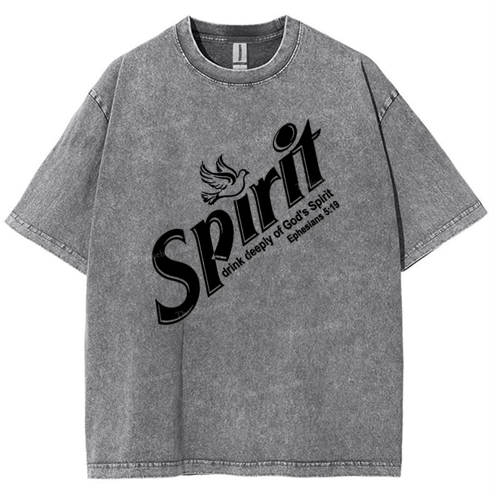 Spirit Drink Deeply Of Gods Snowflake Vintage Washed T-Shirt