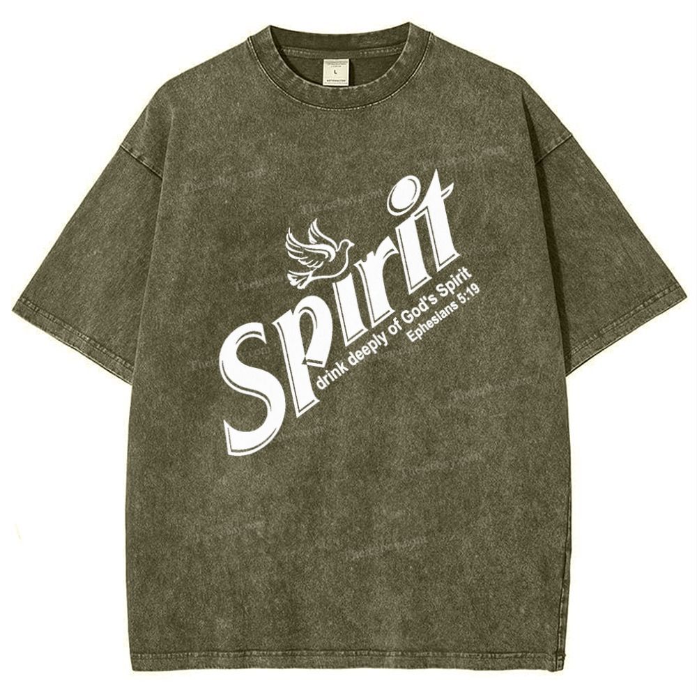 Spirit Drink Deeply Of Gods Snowflake Vintage Washed T-Shirt