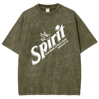 Spirit Drink Deeply Of Gods Snowflake Vintage Washed T-Shirt