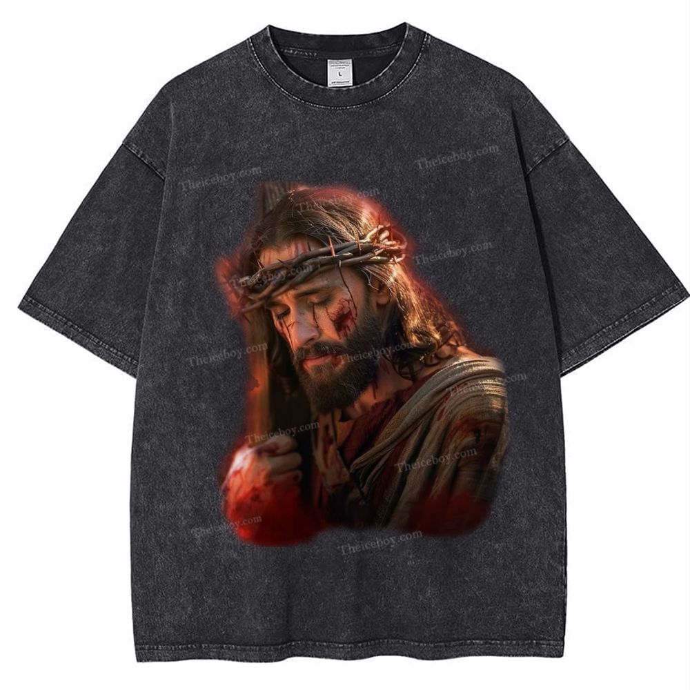 Forgiveness of sins - The Grace of Jesus Snowflake Vintage Washed T-Shirt