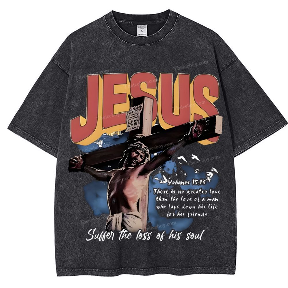 Jesus Suffer The Loss Of His Soul Snowflake Vintage Washed T-Shirt