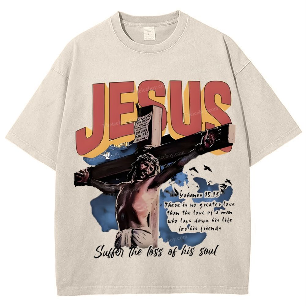 Jesus Suffer The Loss Of His Soul Snowflake Vintage Washed T-Shirt