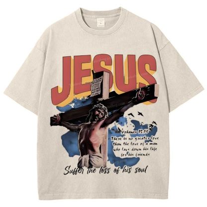 Jesus Suffer The Loss Of His Soul Snowflake Vintage Washed T-Shirt