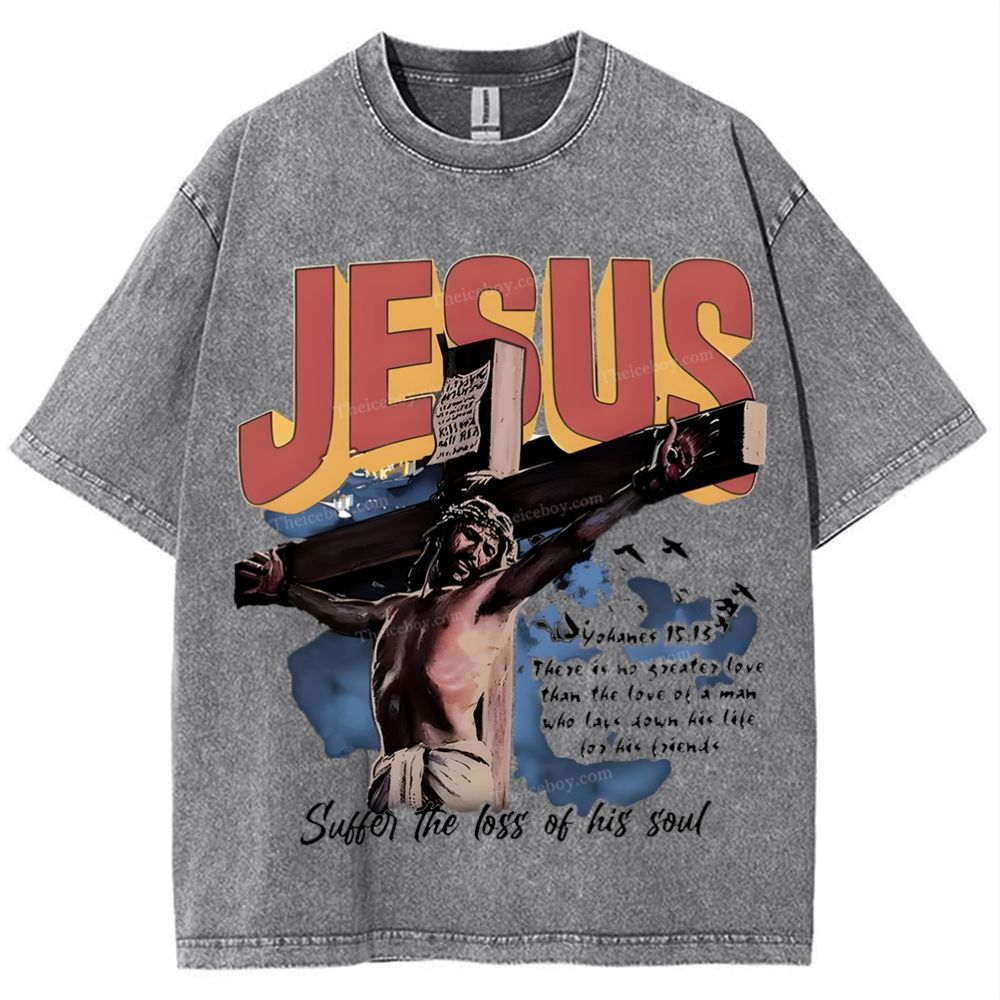 Jesus Suffer The Loss Of His Soul Snowflake Vintage Washed T-Shirt