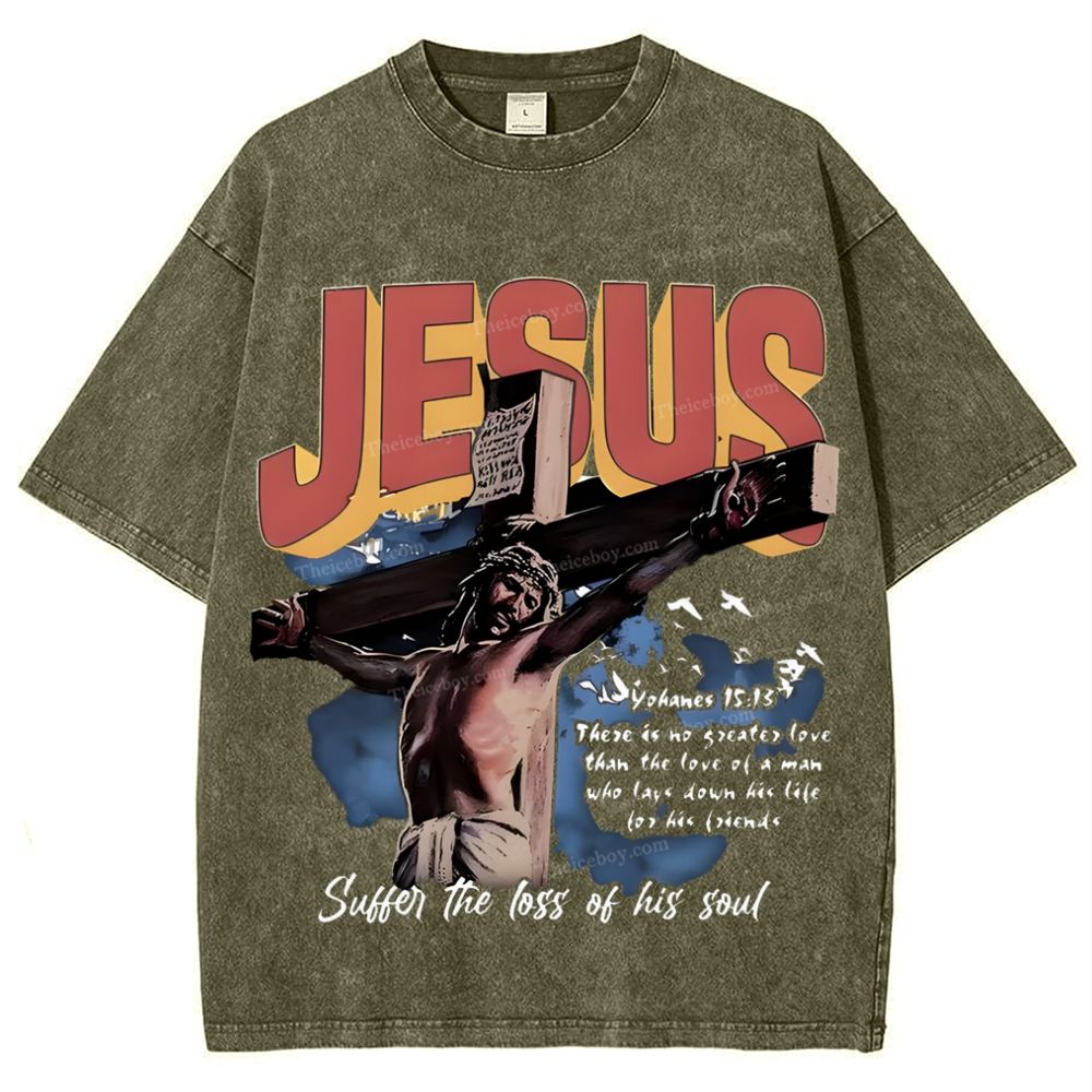 Jesus Suffer The Loss Of His Soul Snowflake Vintage Washed T-Shirt