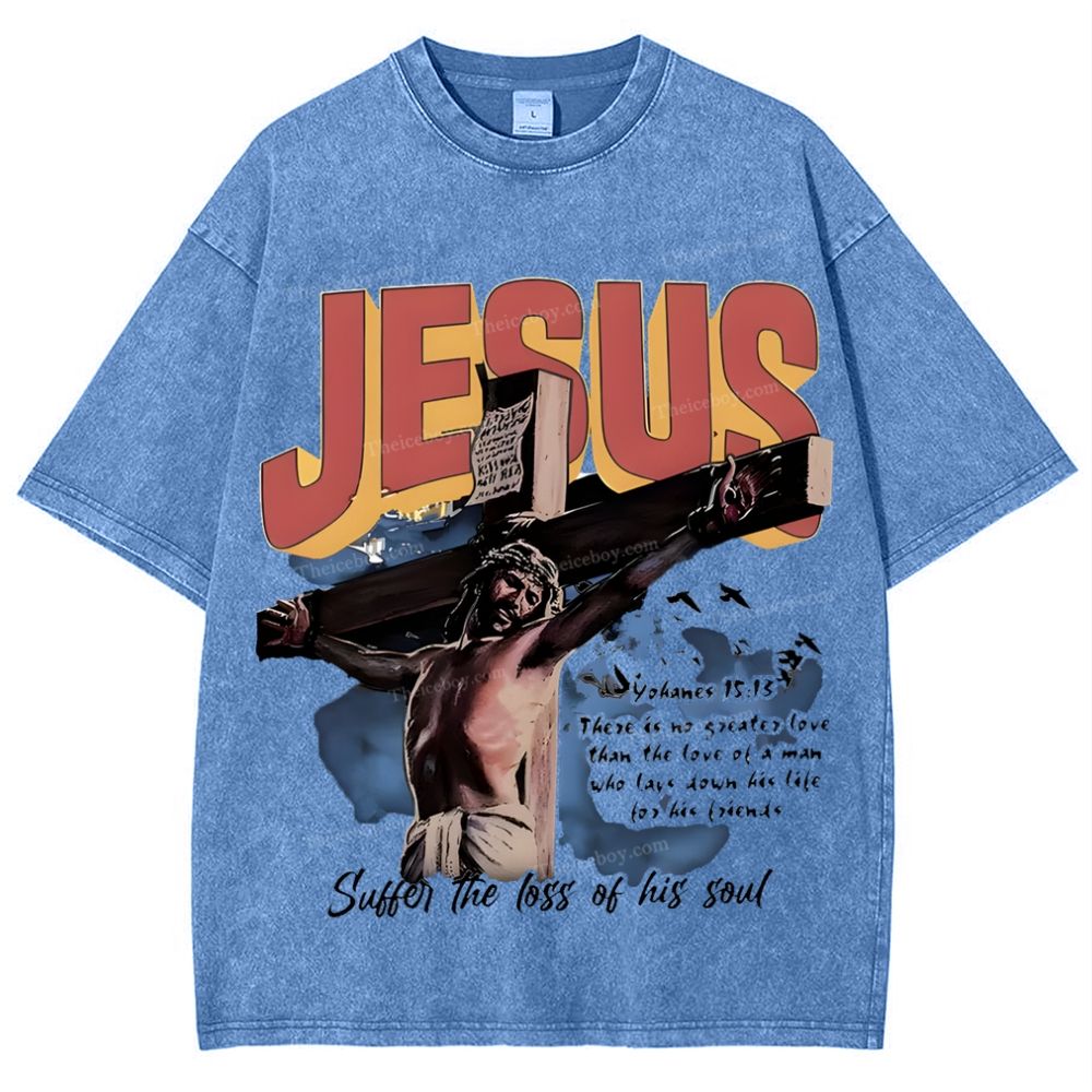 Jesus Suffer The Loss Of His Soul Snowflake Vintage Washed T-Shirt