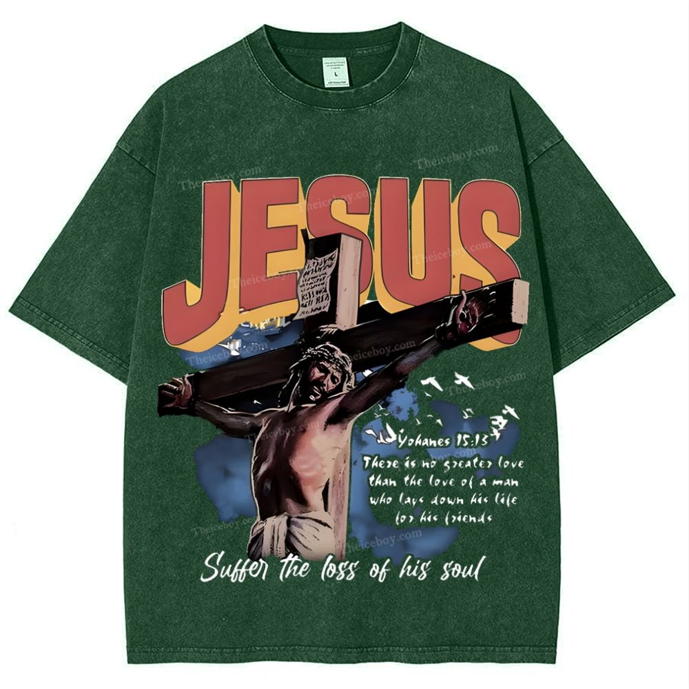 Jesus Suffer The Loss Of His Soul Snowflake Vintage Washed T-Shirt