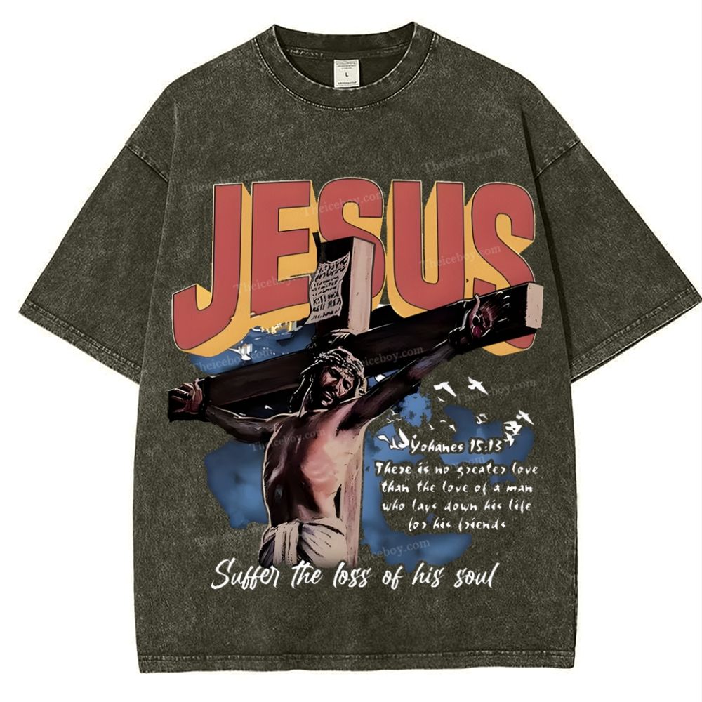 Jesus Suffer The Loss Of His Soul Snowflake Vintage Washed T-Shirt
