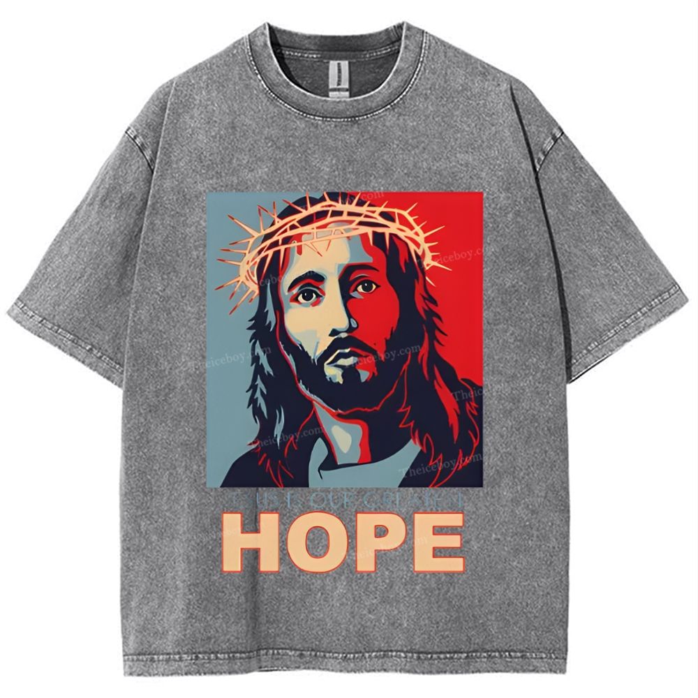 Jesus Is Our Great Hope Snowflake Vintage Washed T-Shirt