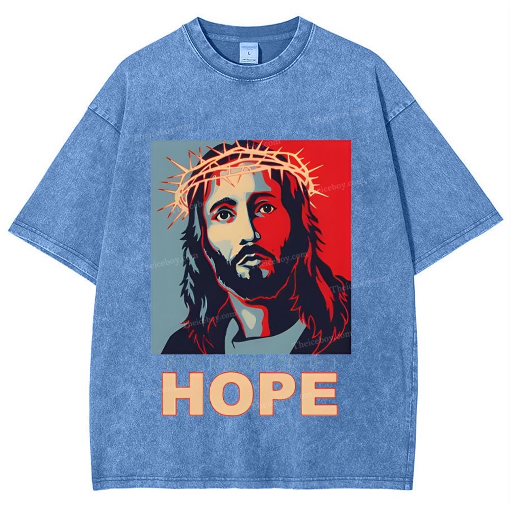 Jesus Is Our Great Hope Snowflake Vintage Washed T-Shirt