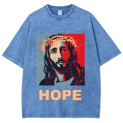 Jesus Is Our Great Hope Snowflake Vintage Washed T-Shirt