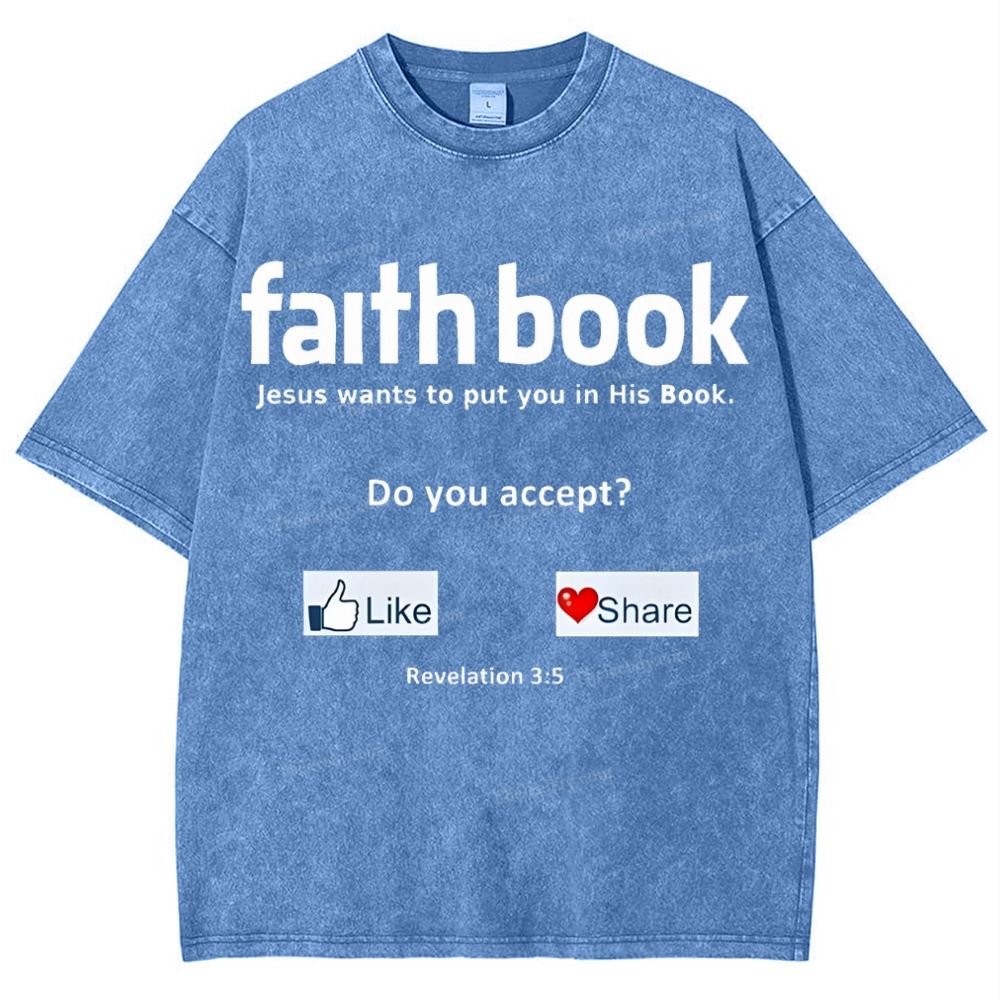 Faithbook Snowflake Vintage Washed T-Shirt