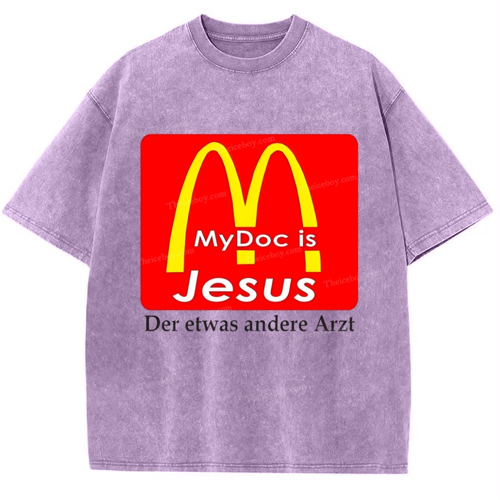 My Doc Is Jesus Snowflake Vintage Washed T-Shirt