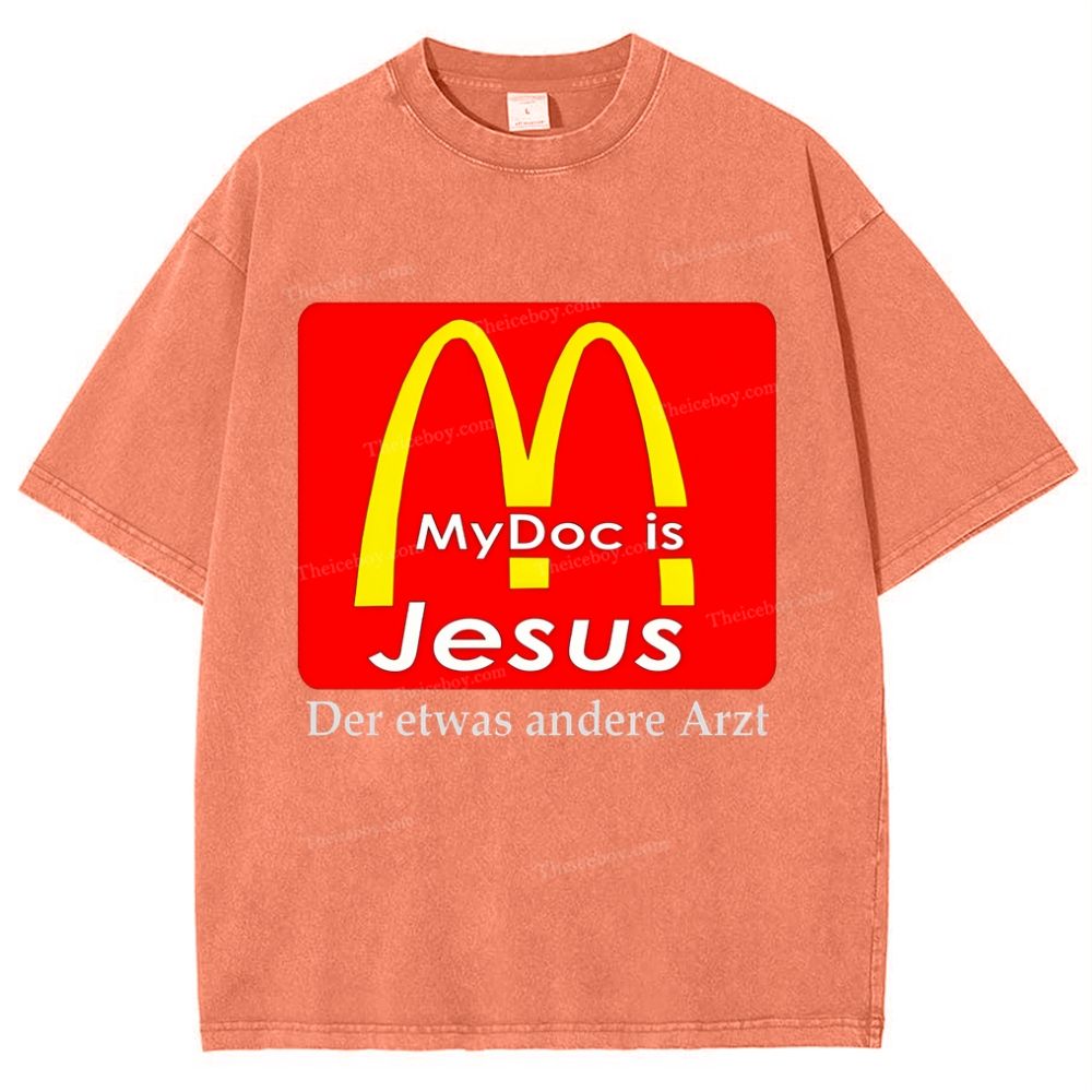 My Doc Is Jesus Snowflake Vintage Washed T-Shirt