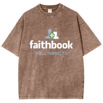 Faithbook Jesus Added Me Snowflake Vintage Washed T-Shirt