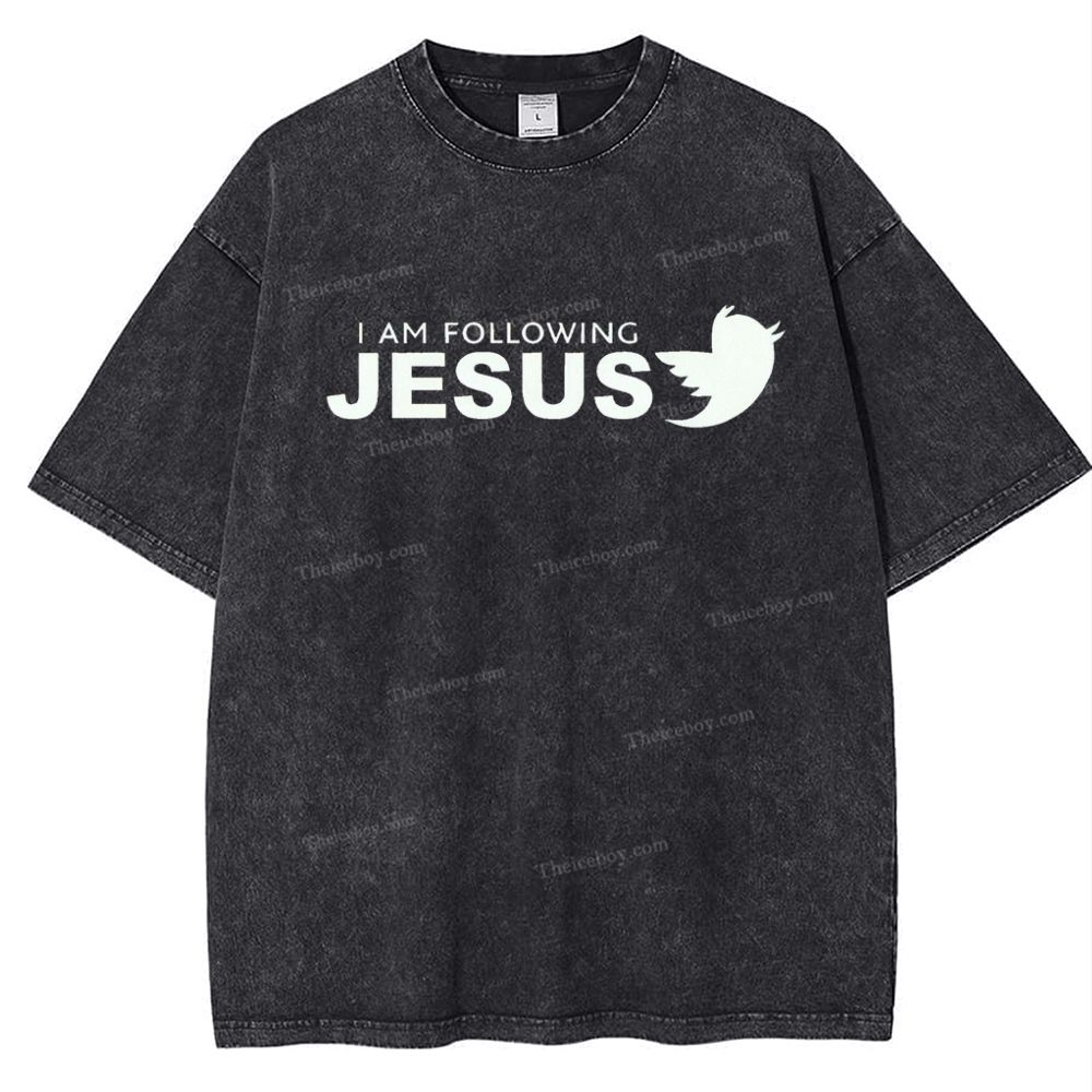 I Am Following Jesus Snowflake Vintage Washed T-Shirt
