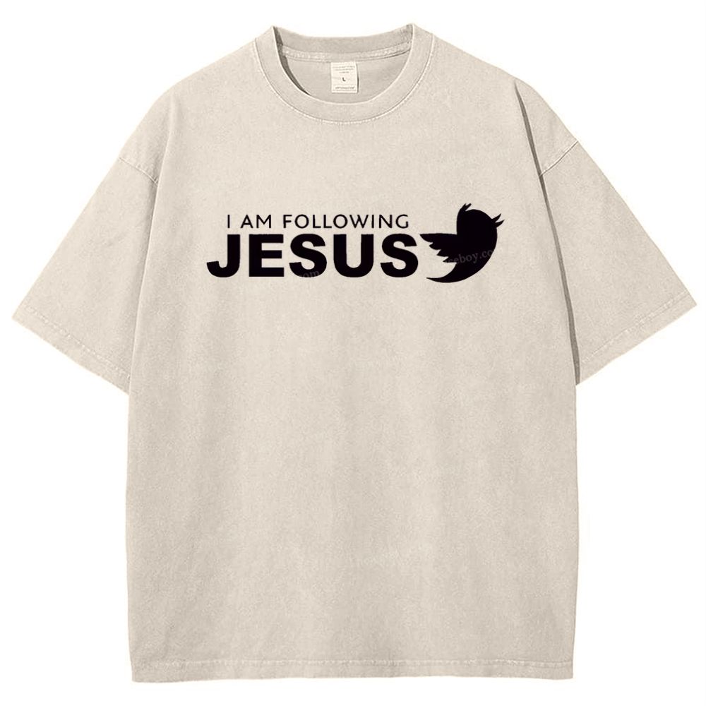 I Am Following Jesus Snowflake Vintage Washed T-Shirt