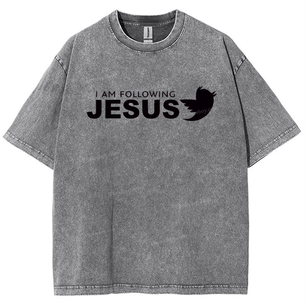 I Am Following Jesus Snowflake Vintage Washed T-Shirt