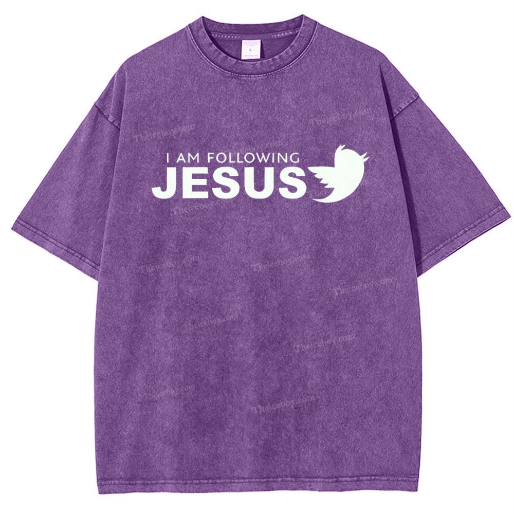 I Am Following Jesus Snowflake Vintage Washed T-Shirt