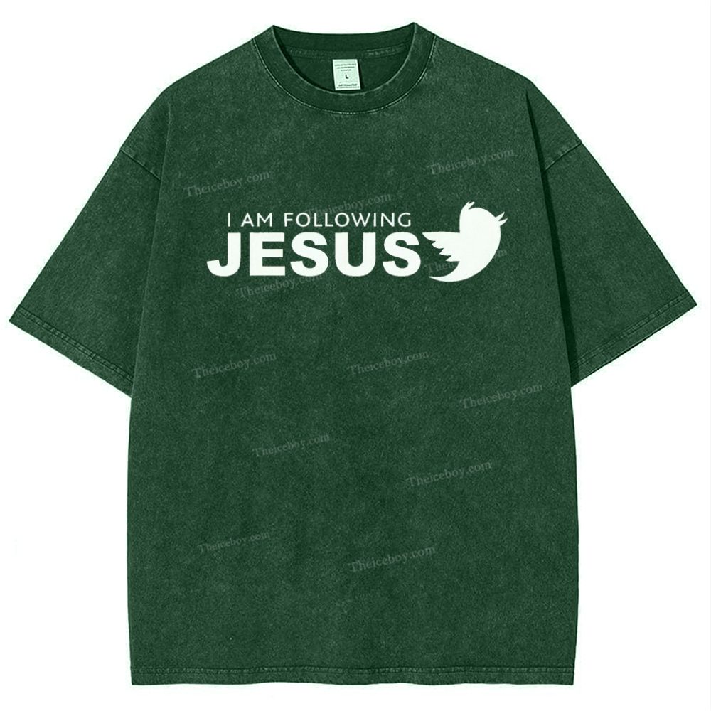 I Am Following Jesus Snowflake Vintage Washed T-Shirt