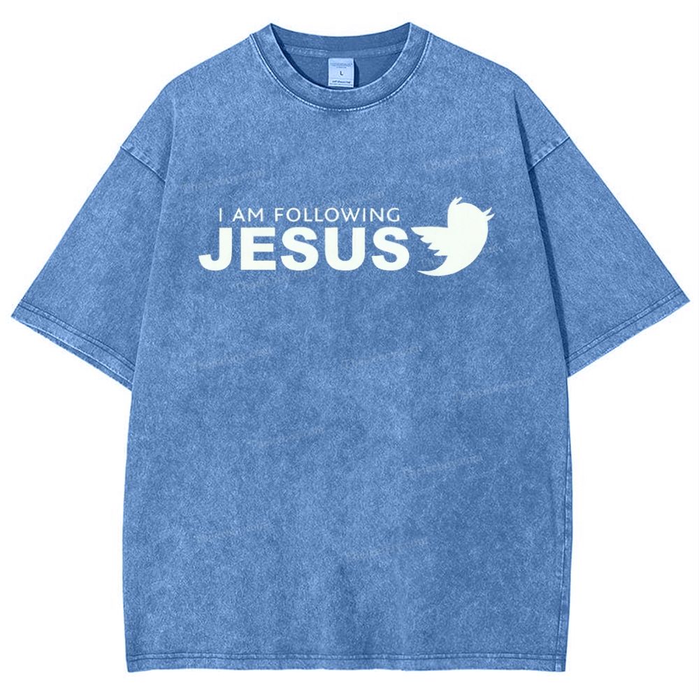 I Am Following Jesus Snowflake Vintage Washed T-Shirt