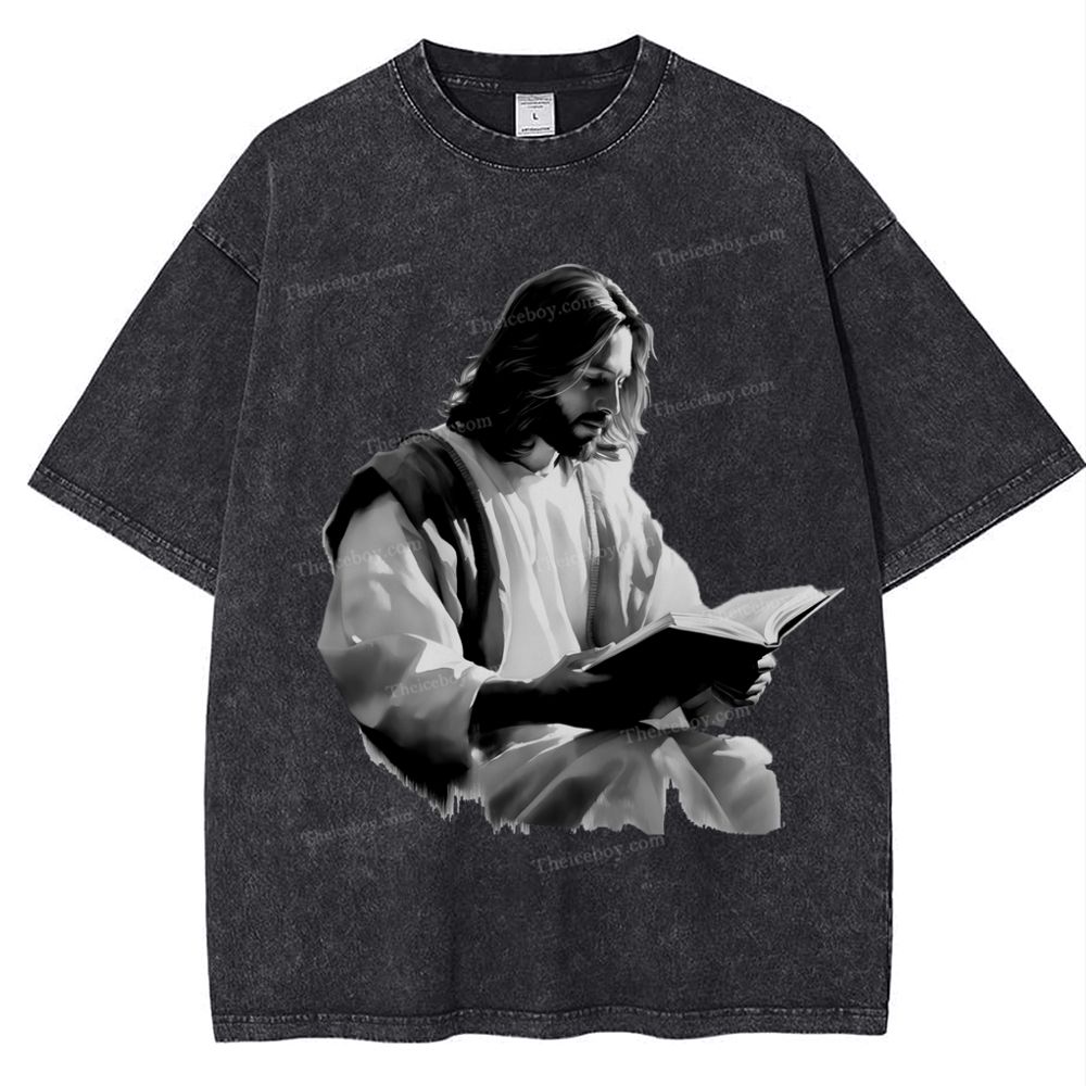 The Light of Faith - Jesus' Encouragement Snowflake Vintage Washed T-Shirt