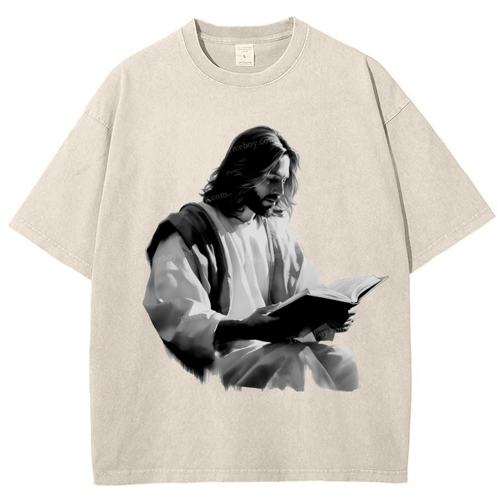 The Light of Faith - Jesus' Encouragement Snowflake Vintage Washed T-Shirt