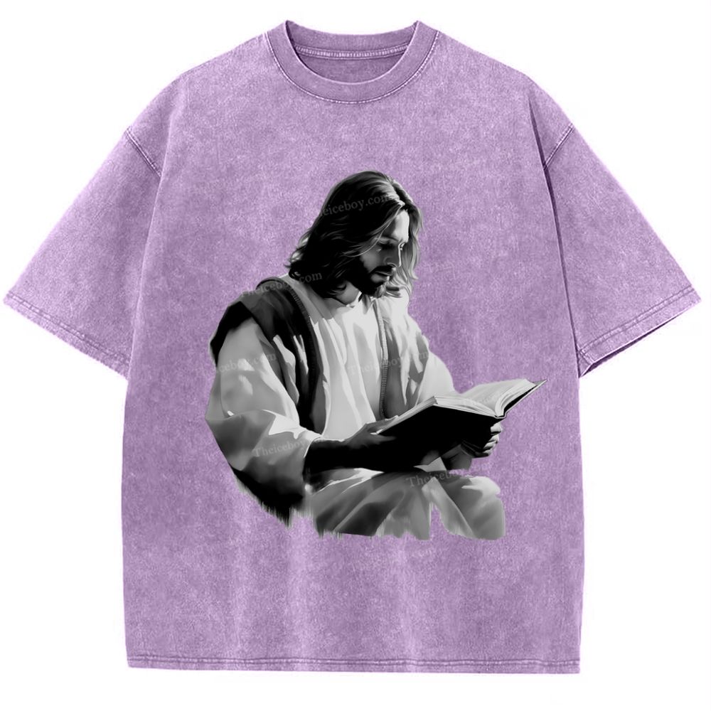 The Light of Faith - Jesus' Encouragement Snowflake Vintage Washed T-Shirt